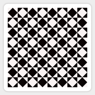 two tone black and white pattern with squares and diamonds Sticker